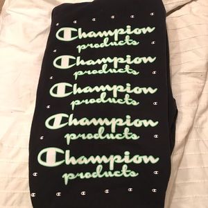 Black and neon green champion hoodie